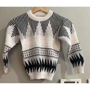 Barrel Sweater Pattern Knit Pullover Geometric Fair Isle USA‎ Made Boys 7